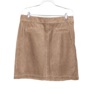 TALBOTS Wide Wale Corduroy Skirt Tan Brown Knee-Length Pockets Women's Size 16